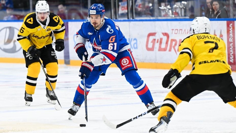    СКА обыграл "Северсталь" со счётом 5:0, одержав пять побед подряд Автор фото: Пресс-служба ХК СКА