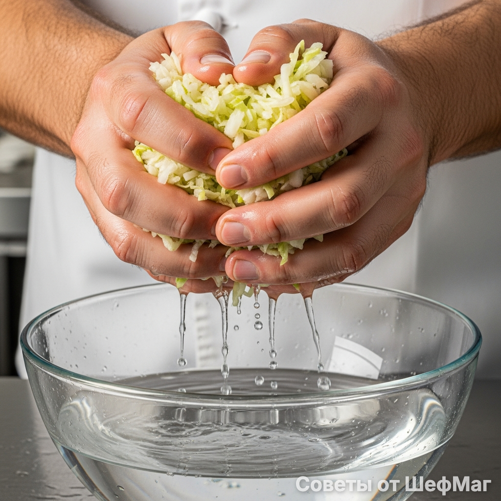 Сухая, но размягченная капуста — фундамент рецепта.