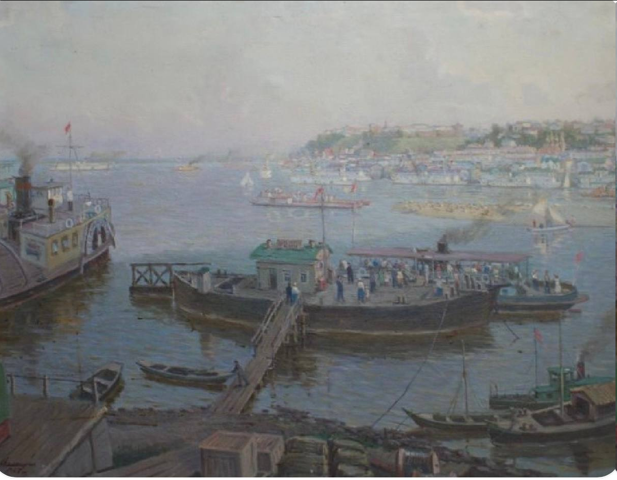 «Вид на г.Горький с Волги». 1947