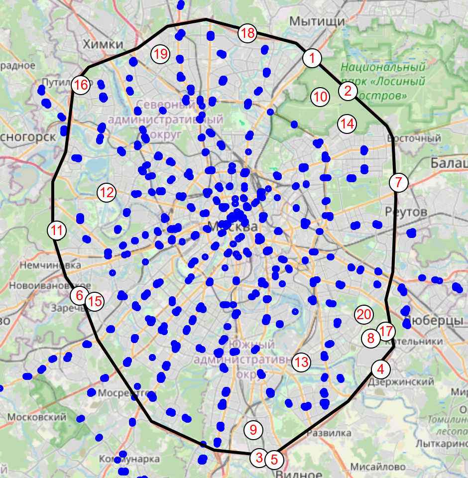 Самые удаленные от метро точки Москвы 