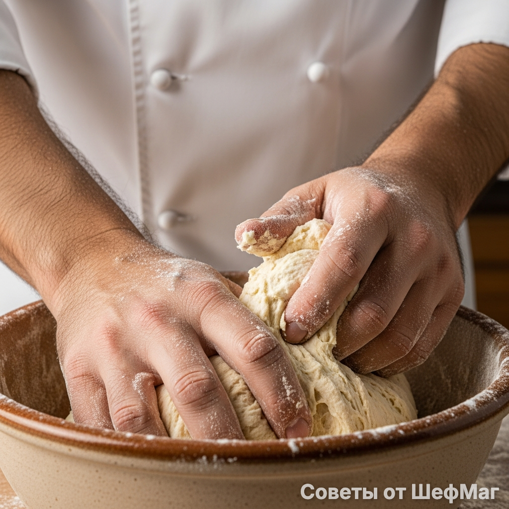Не подсыпайте муку! Смажьте руки маслом, чтобы тесто не прилипало.