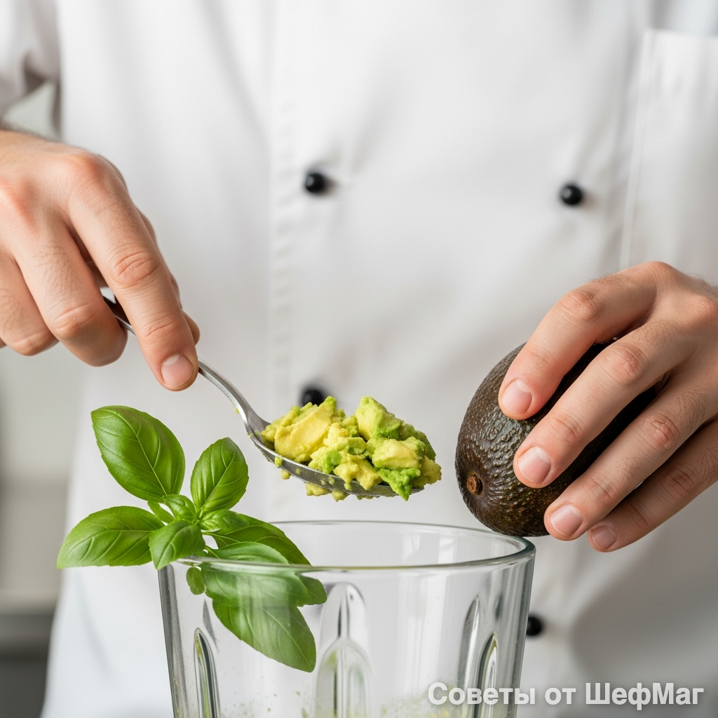 Важно: авокадо должно быть идеально мягким, как сливочное масло.