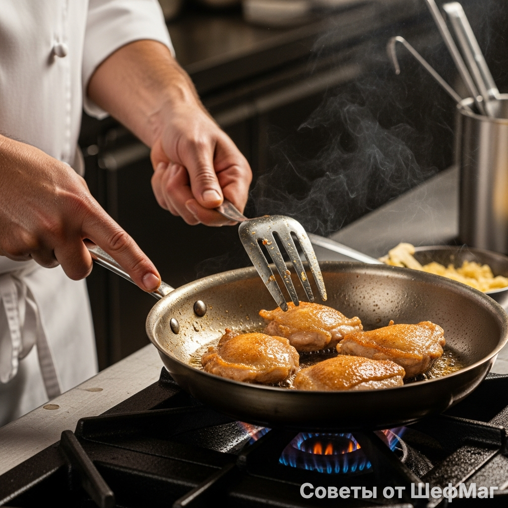 Сильный жар запечатывает соки внутри мясных волокон.