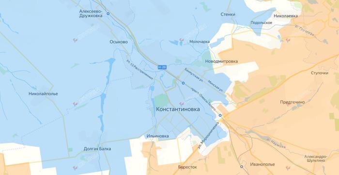 Карта СВО на 14 марта 2026 года. ВС РФ продвигаются внутри Константиновки. Фото © divgen