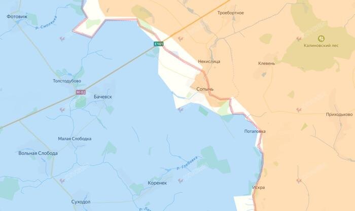 Карта СВО на 14 марта 2026 года. ВСУ отступают из Сопыча в сторону Бачевска. Фото © divgen