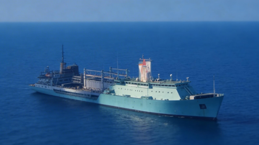    Российский танкер дрейфует в районе итальянского острова Лампедуза | © Фото : Аккаунт Tg1 в соцсети X