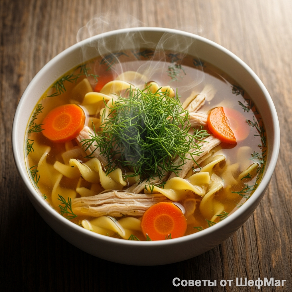 Милые дамы, взгляните на эту прозрачность — настоящий суп от Шеф Мага должен сиять.