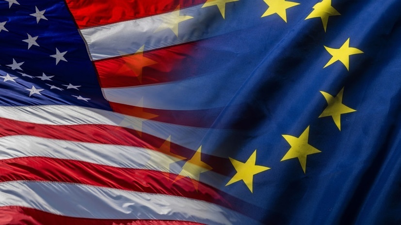     Флаги США и ЕС / Gettyimages.ru