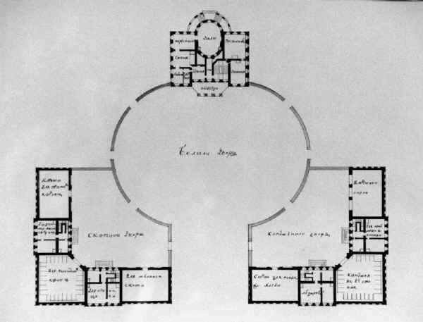 Схема дворца в городе Богородицке