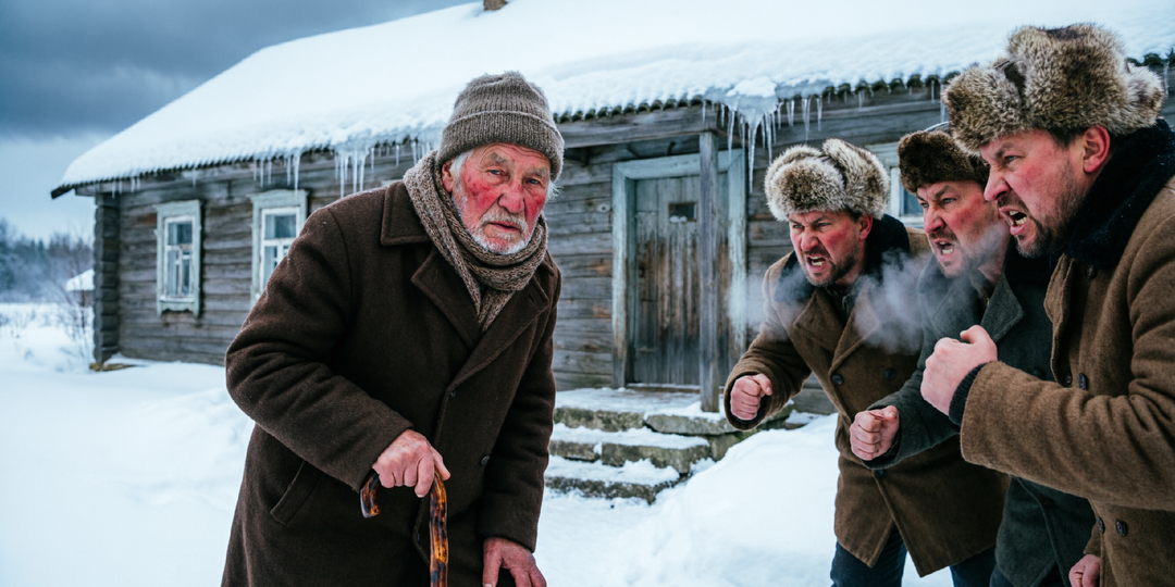 Деда Егора окружили злые мужики. Но вдруг из леса вышел медведь..