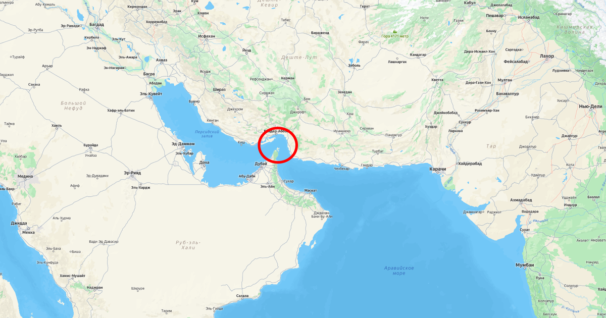 Ормузский пролив на карте