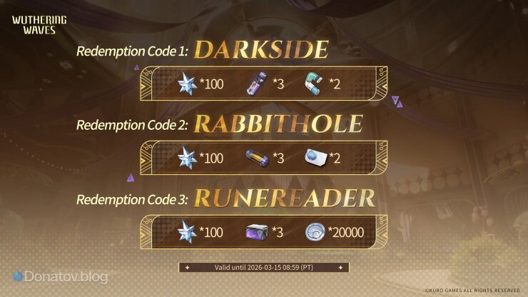    Промокоды со стрима WuWa 3.2 с указанием срока действия