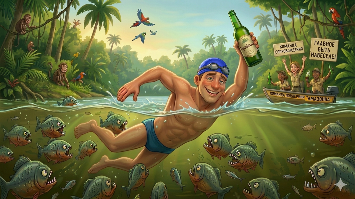 Чтобы снимать дикий стресс и «дезинфицироваться» изнутри, Мартин выпивал по две бутылки вина в день прямо во время заплыва