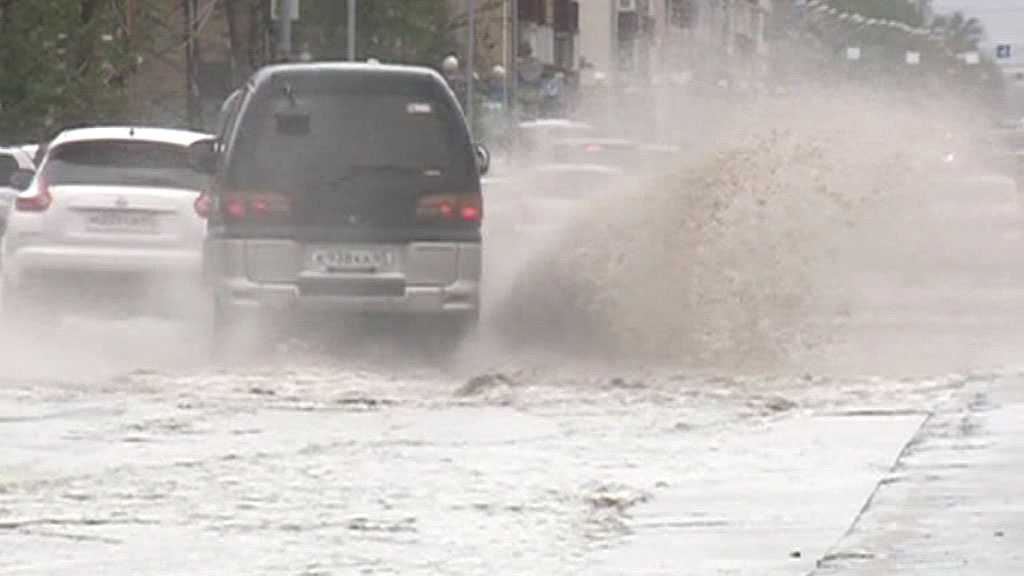    Сахалин. Ливень, наводнение