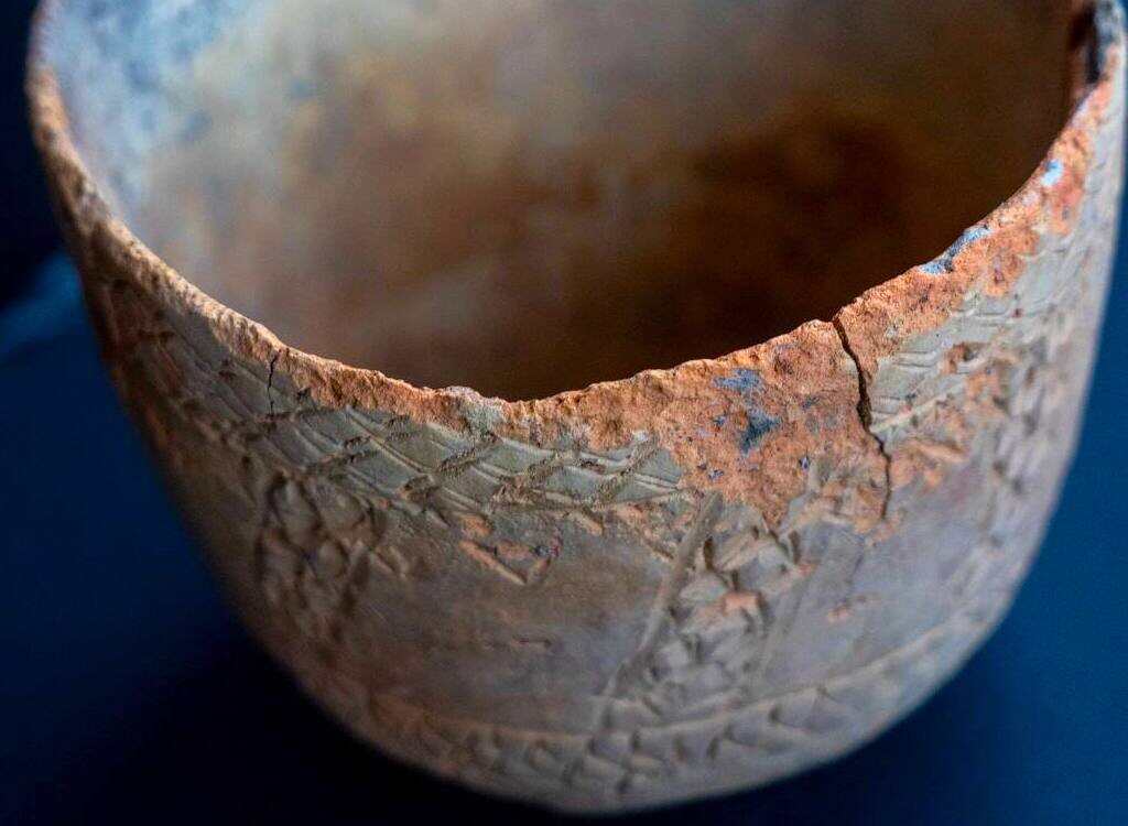 Цельный сосуд из захоронения 5000-летней давности, найденный при раскопках Обдорского острога в 2025 году. Источник: t.me/salekhard_admin