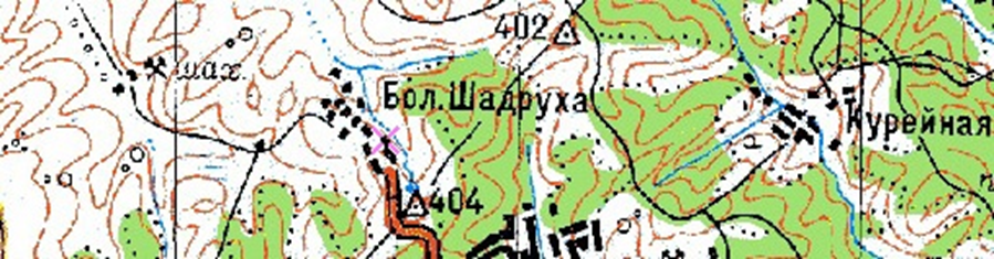 Фрагмент карты, 60-е годы.
