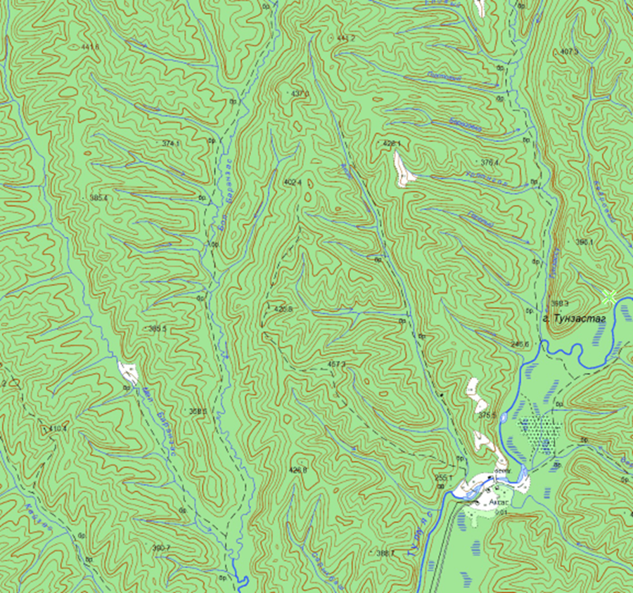 Река Большой Баранзас. Фрагмент карты, 2001г.