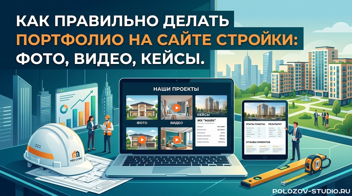 Как правильно делать Портфолио на сайте стройки: фото, видео, кейсы.