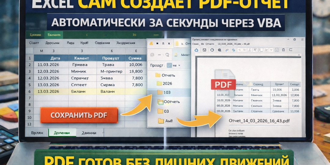 Excel сам создаёт PDF-отчёт одной кнопкой — мощный VBA-макрос для автоматизации