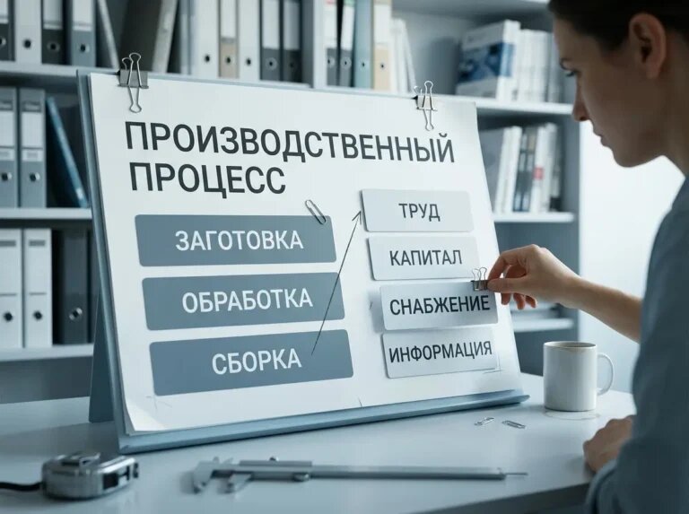    Схема стадий и факторов на рабочем столе: инженер завершает колонку факторов перед анализом. "Kontenium"