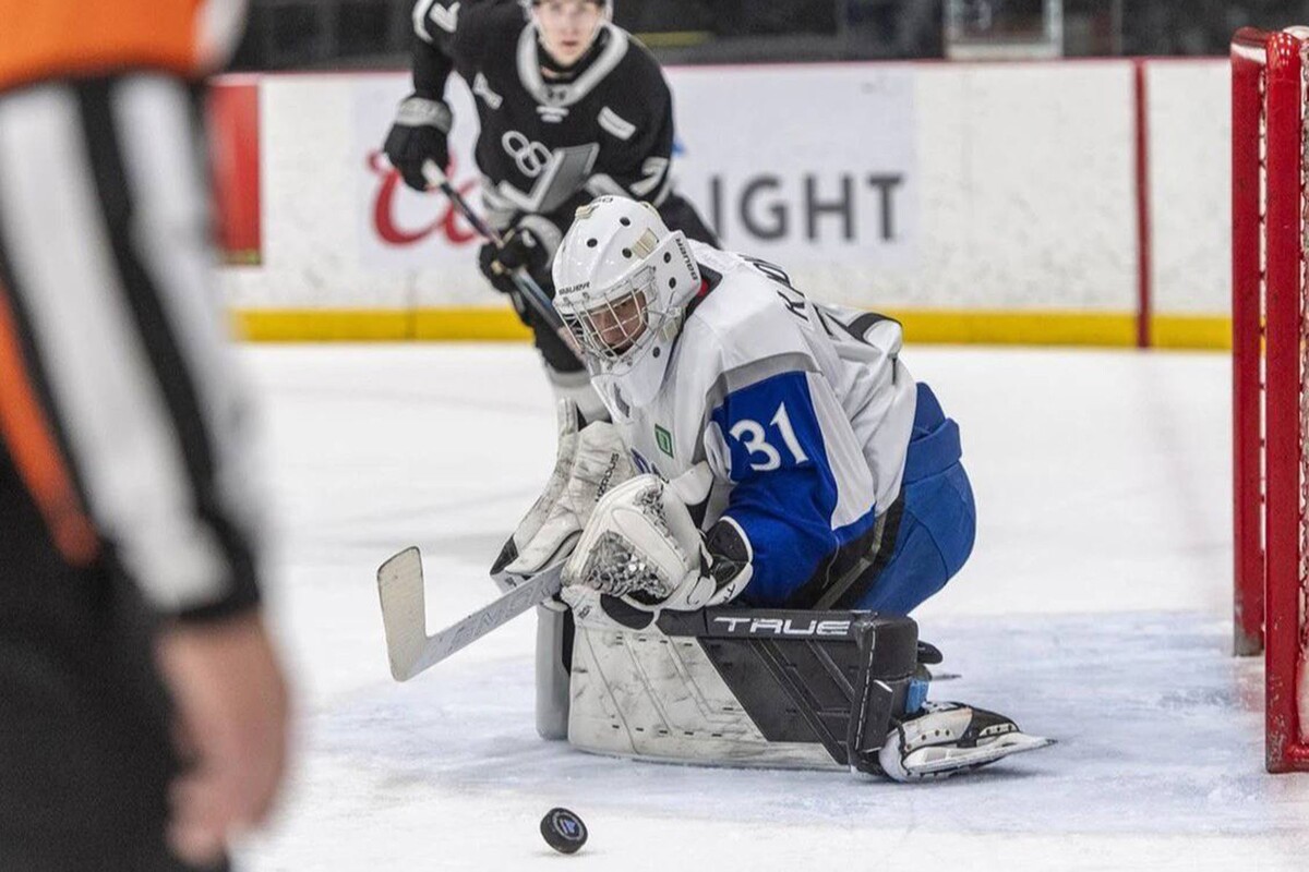  Белорусский вратарь «Сент-Джона» Арсений Радьков. © Хоккей Беларуси, Telegram