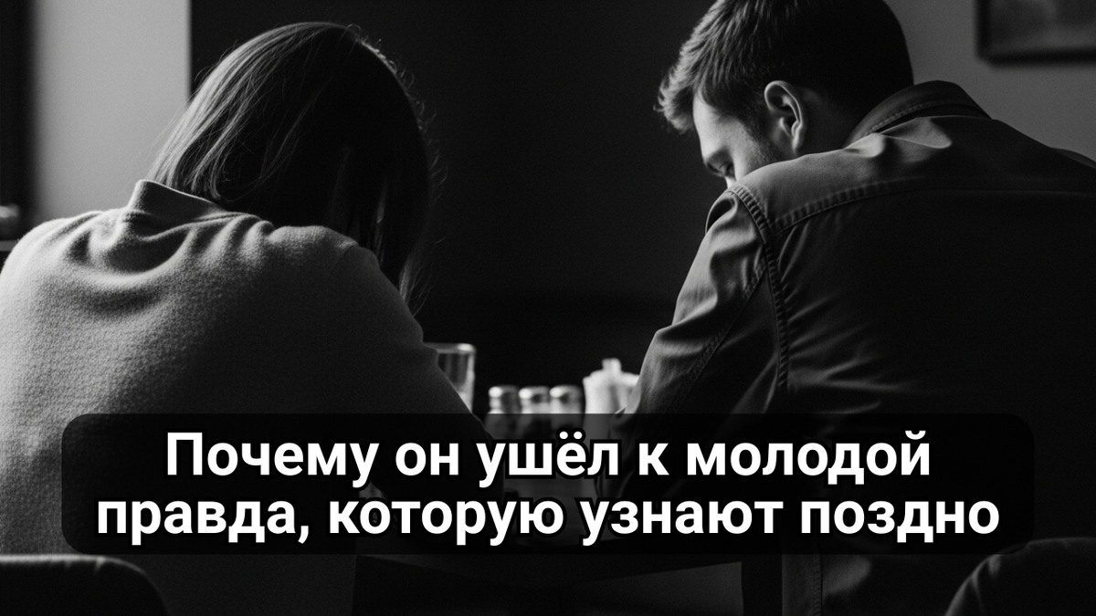 Мужчина и женщина сидят за столом спиной друг к другу, между ними — ощутимая эмоциональная дистанция.