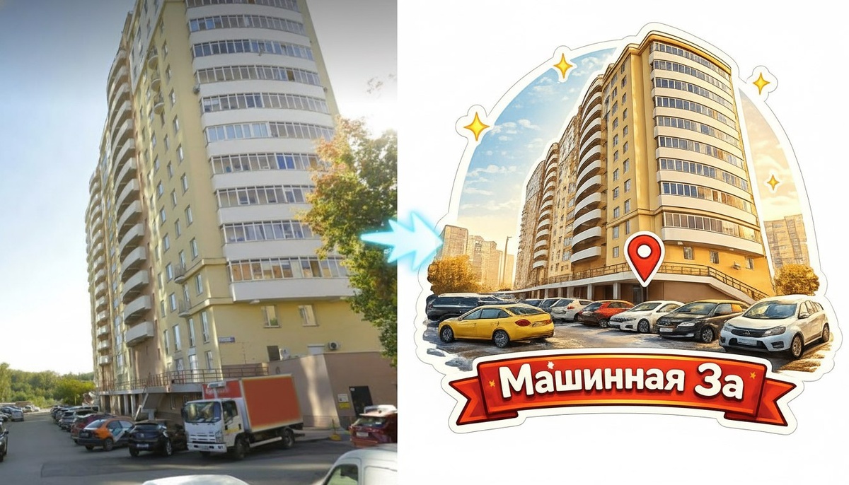 Превращение фото здания в крутой стикер