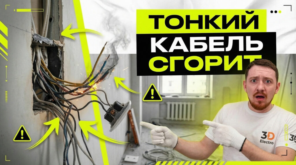    Таблица расчета сечения кабеля для электропроводки в квартире 3DElectro