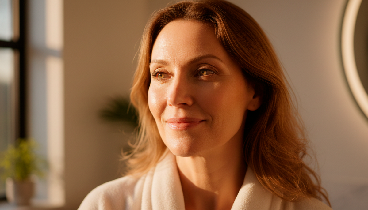 Женщина 53 года с лёгким свежим макияжем