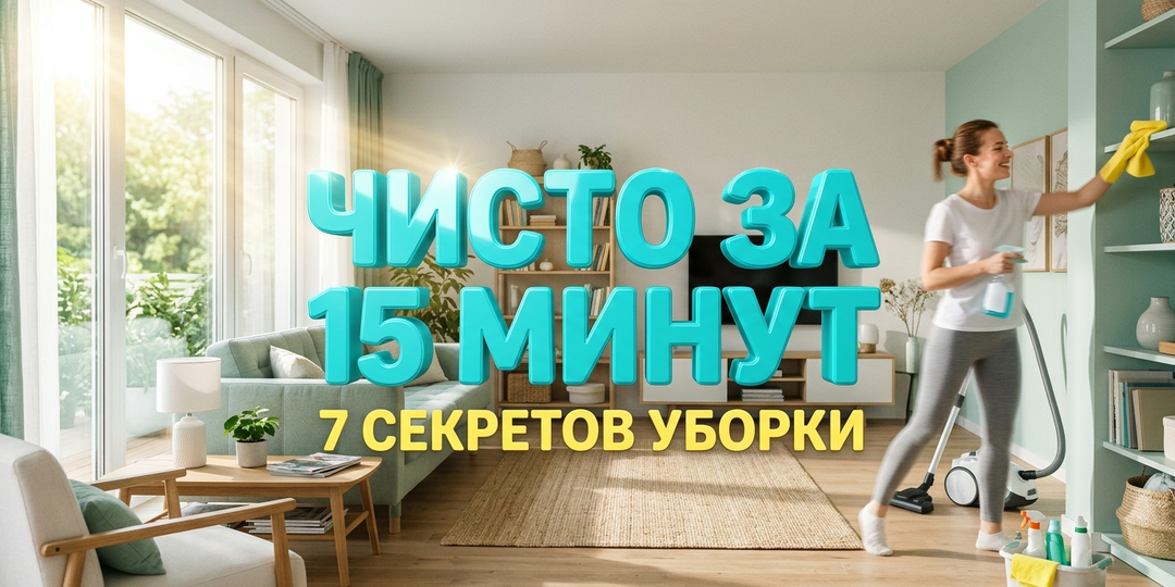 15 минут — и дома блеск: 7 лайфхаков для экстремально быстрой уборки
