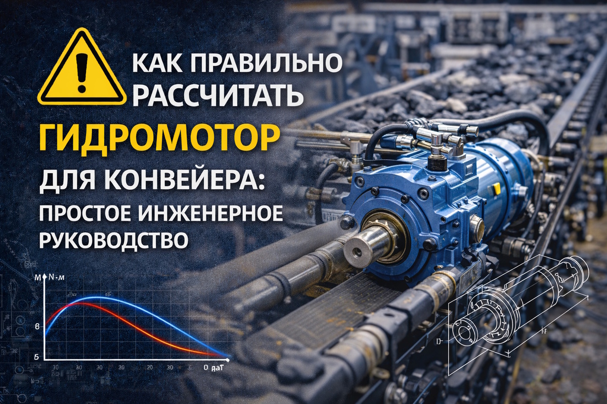 Как правильно выполнить расчет гидромотора для конвейерной системы? В статье подробно разбираются основные параметры выбора гидравлического двигателя: крутящий момент, рабочий объем, расход гидравлической жидкости, скорость вращения и давление гидросистемы.

Вы узнаете, какие инженерные формулы используются для расчета гидромоторов, как определить необходимый момент для привода конвейера, и какие ошибки чаще всего допускаются при проектировании гидравлических приводов промышленного оборудования.

Материал будет полезен инженерам, конструкторам и специалистам по промышленной гидравлике, работающим с конвейерными системами, гидравлическими приводами и тяжелым оборудованием.