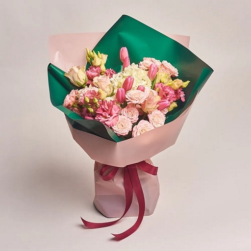    Тюльпаны с розами и гортензией Кристина Борунова