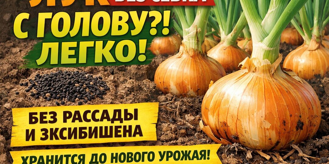 Лук без севка С ГОЛОВУ?! ЛЕГКО! Без рассады и Эксибишена. Хранится до нового урожая.