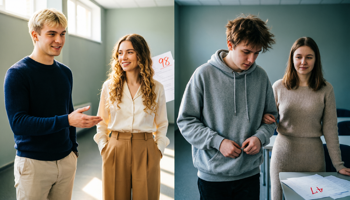 Те, кто легко справился с тестом, без смущения подходили к самым симпатичным. Те, кто провалился, искали тех, кто «по зубам». Достаточно подкинуть человеку лёгкую победу – и его уверенность взлетает.