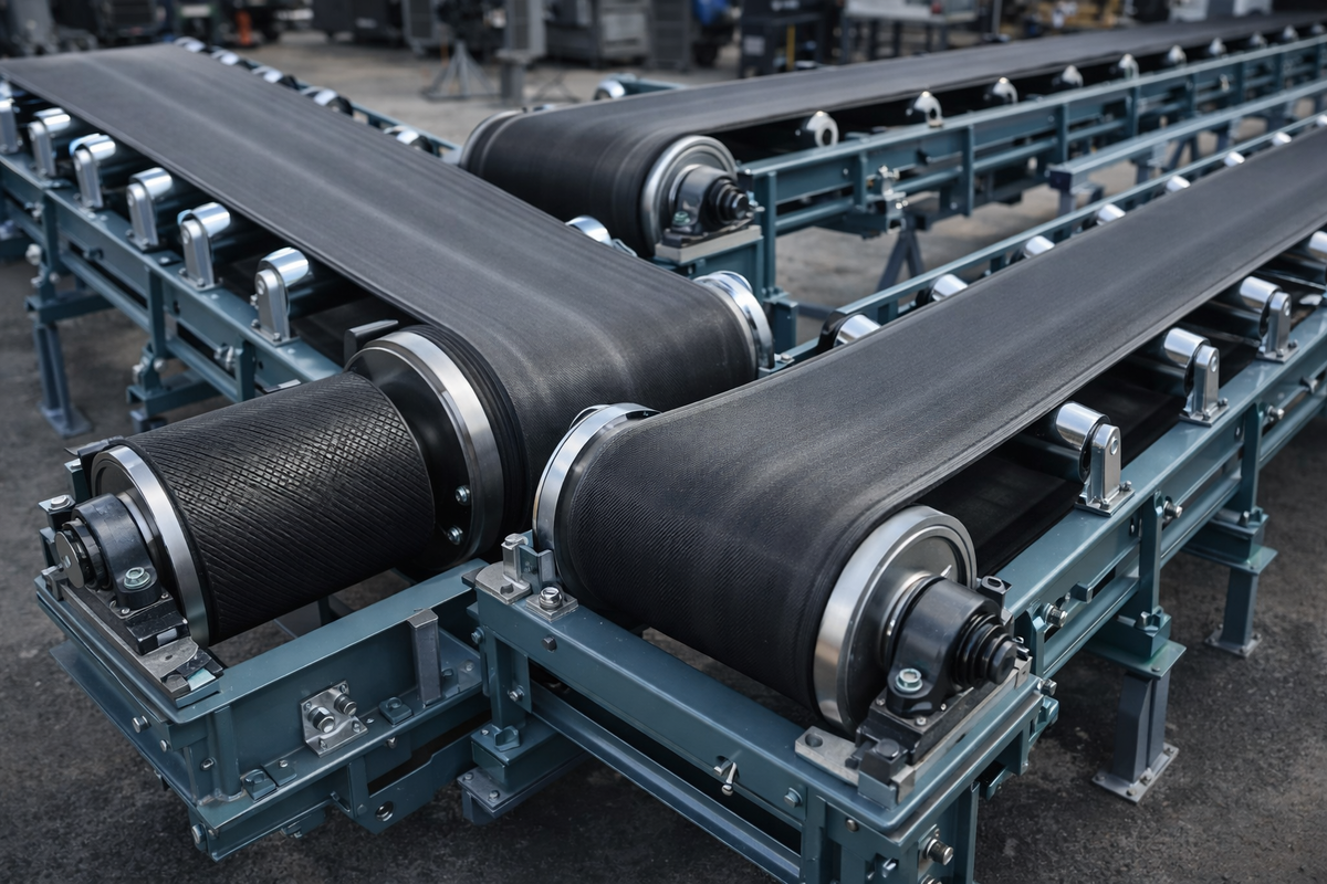 Качественная конвейерная система — это не только хорошая конструкция, но и надёжные ролики, барабаны и правильно подобранная лента.