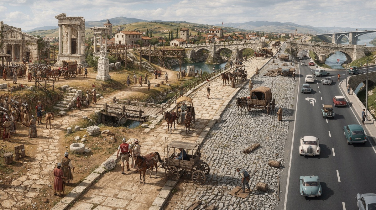 Мы каждый день едем по дорогам - в школу, на работу, в дальние путешествия. Они кажутся нам чем‑то привычным и само собой разумеющимся. Но за каждой трассой, улицей или тропой стоит многовековая история изобретательности, труда и стремления соединять города, страны и людей.