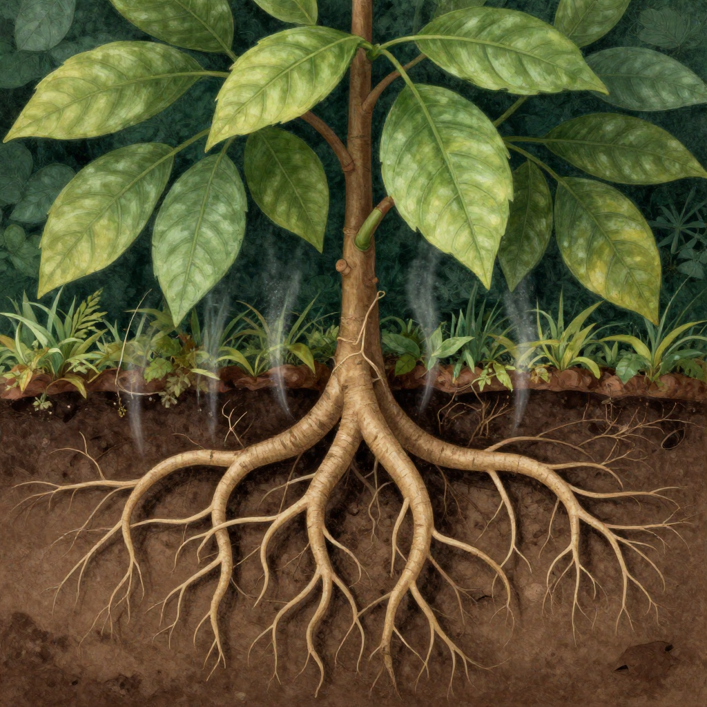 Общение растений через корни и листья.