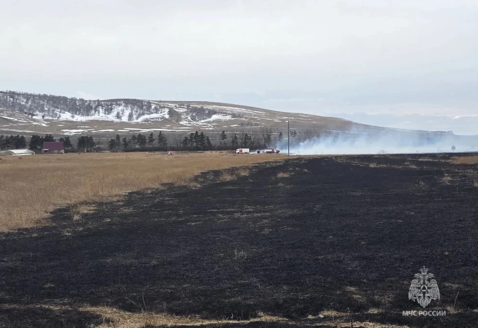    Крупный ландшафтный пожар вспыхнул в Красноярском крае из-за сжигания мусора