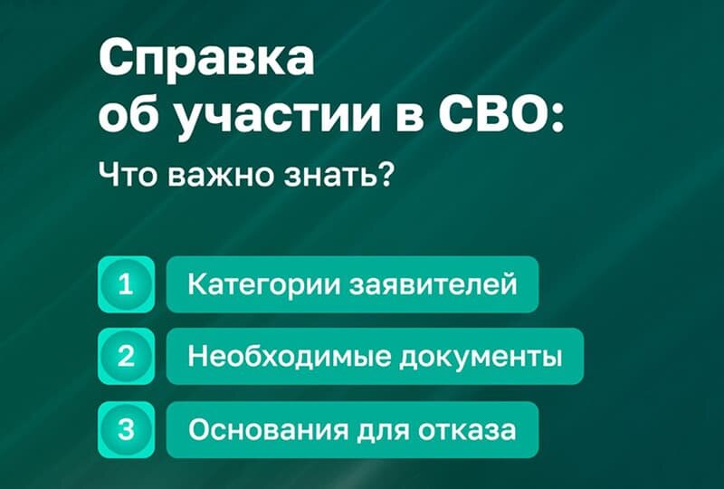    Справка об участии в СВО