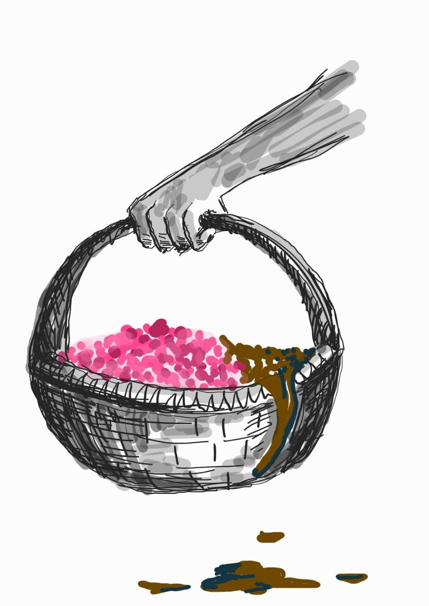 Когда на ягоды в корзине направили божественный свет они начали гнить...