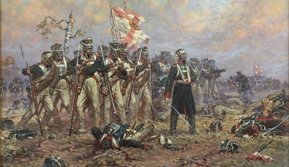 «ВЫСТОЯЛИ. Астраханский гренадерский полк в Бородинском сражении». Картина художника-баталиста Александра Юрьевича Аверьянова.