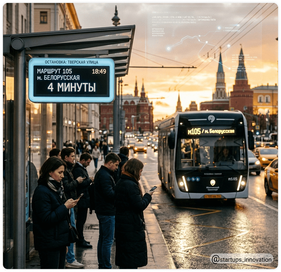 Электробус, закат, мокрый асфальт и 4 минуты до прибытия. Цифровой двойник уже знает маршрут