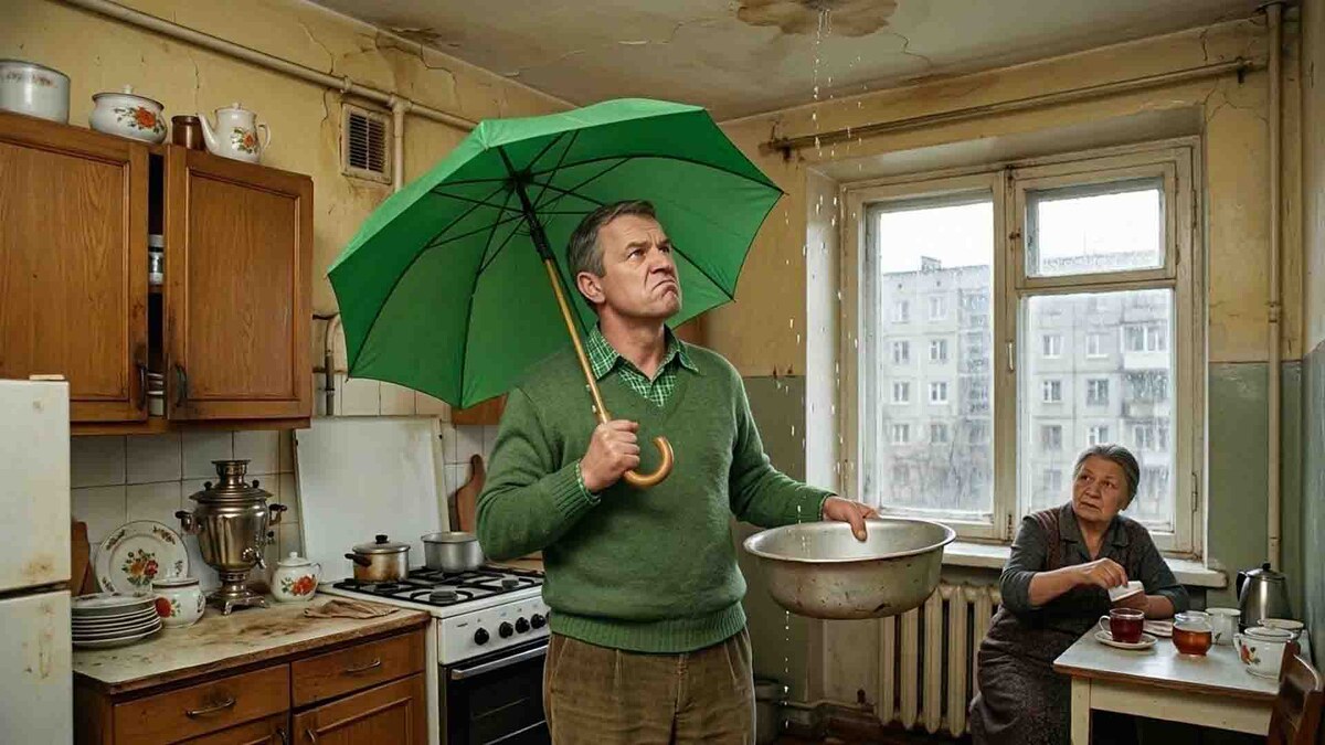 Коммуналка на Садовой: зонтик и тазик вместо любой страховки имущества! 