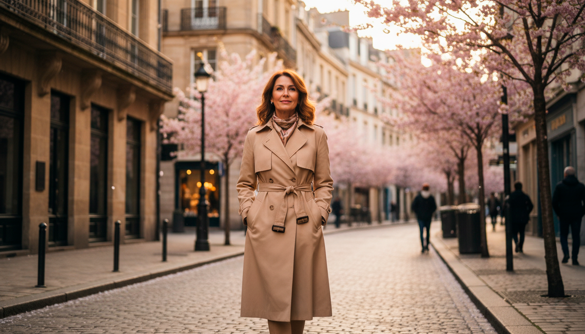 Элегантная посадка: бежевый тренч для весенней погоды