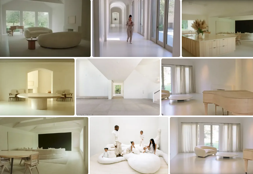 Интерьер дома Кима Кардашьян (скриншоты с видео для журнала Vogue)