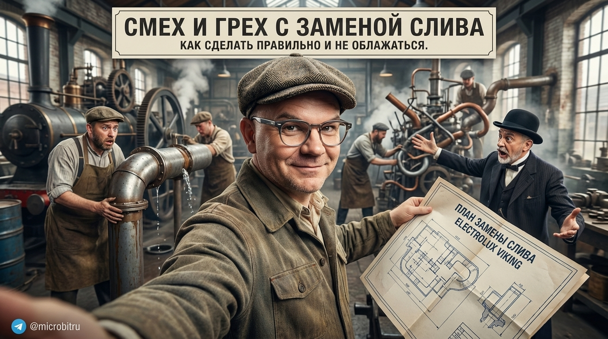    Пошаговая инструкция по замене дренажа в Electrolux Viking. as7