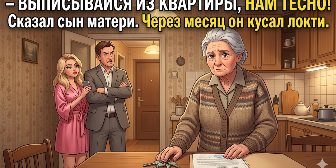 Выписывайся из квартиры, нам с новой женой тесно, – сказал сын матери.