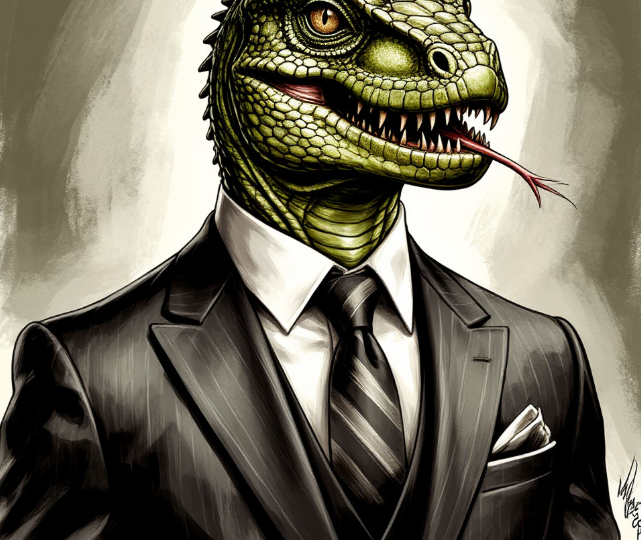 Рептилоид и диванный критик из Дзена.