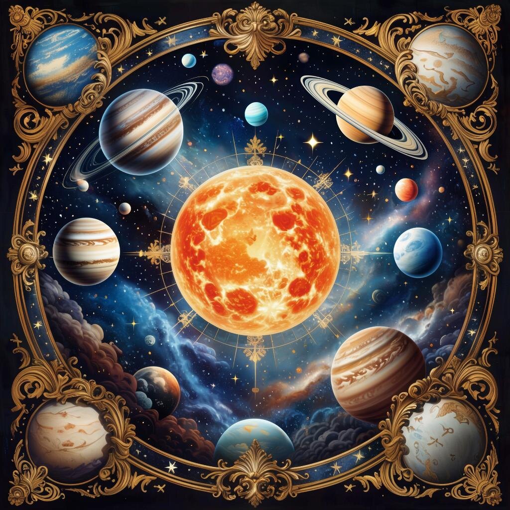 Астрология. Иллюстрация сгенерирована нейросетью 