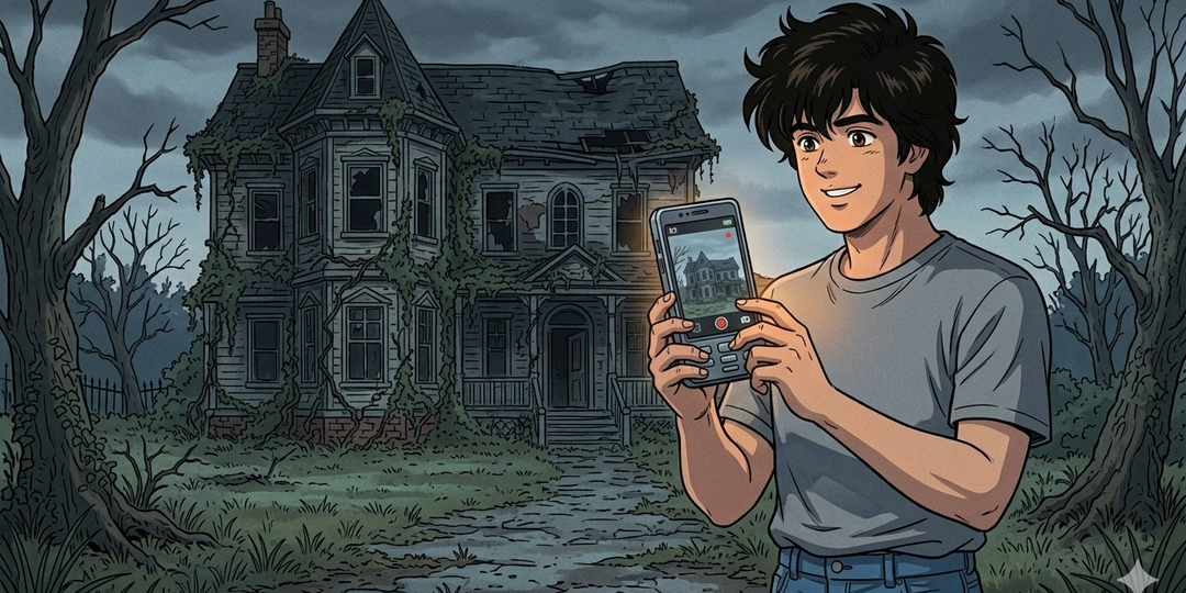 Блогер в заброшенном доме (детская страшилка)